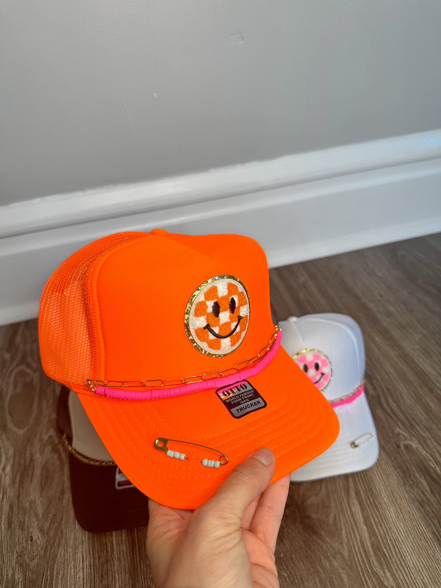 Bright Orange Smiley Hat