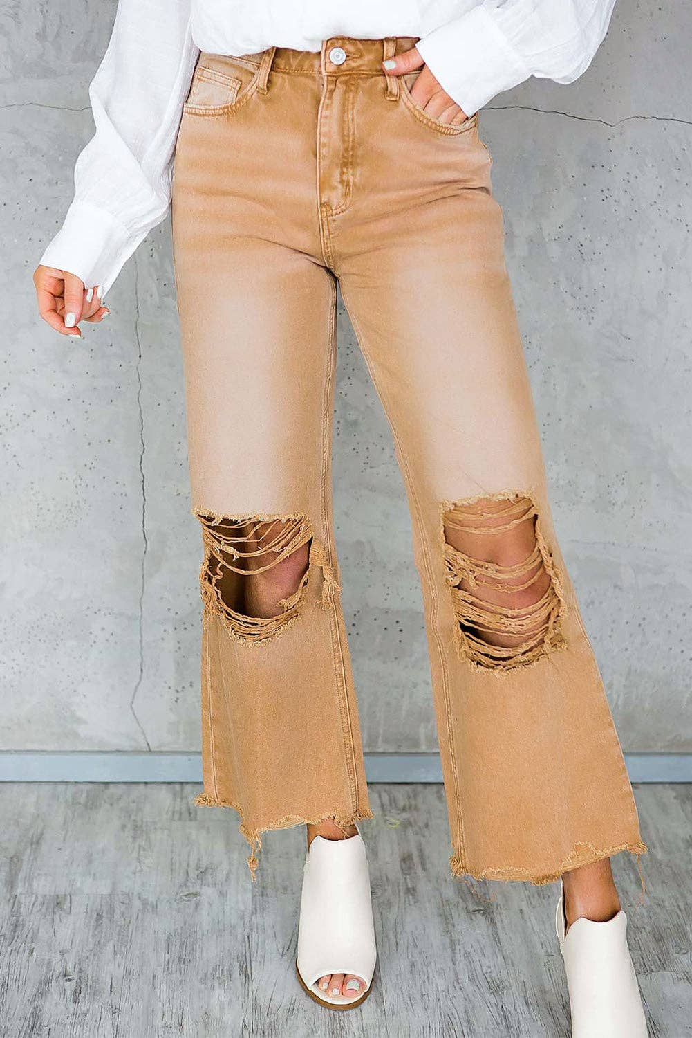 Ryder Wide Leg Pants- Tan